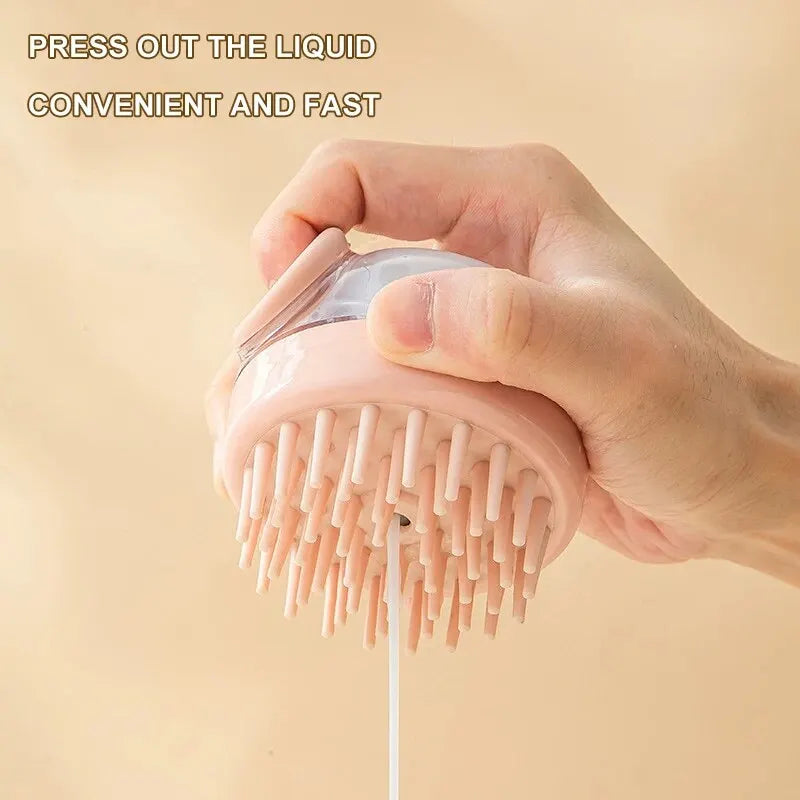 Silicone Pet Bath Brush with Shampoo Dispenser