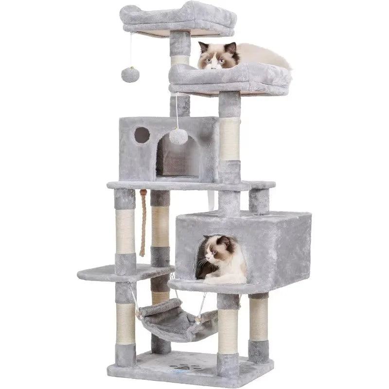 Multi-Level Cat Tree with Scratching Posts, Condos & Hammock