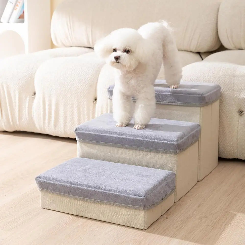 CozyClimb Pet Stairs – Soft, Anti-Slip Steps for Small Dogs & Puppies