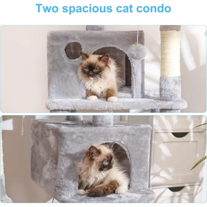 Multi-Level Cat Tree with Scratching Posts, Condos & Hammock