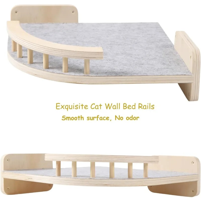 Wall Cat Shelves with Hammock, Steps & Scratch Post
