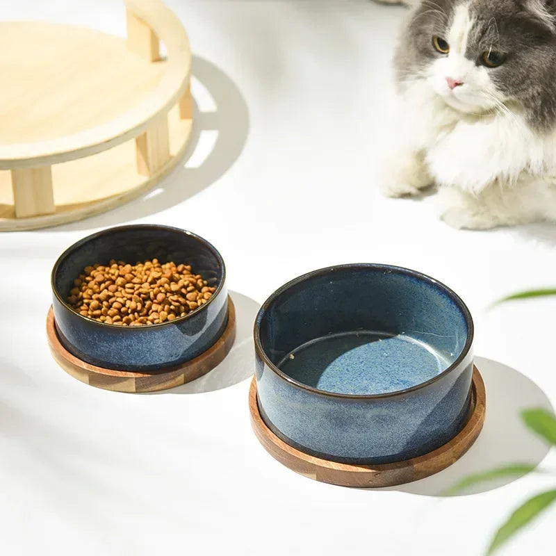 Elevated Ceramic Pet Bowl – Spine-Friendly & Non-Slip
