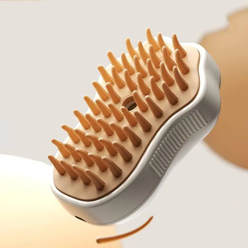 3-in-1 Rotating Cat Grooming Brush with Steam & Self-Cleaning