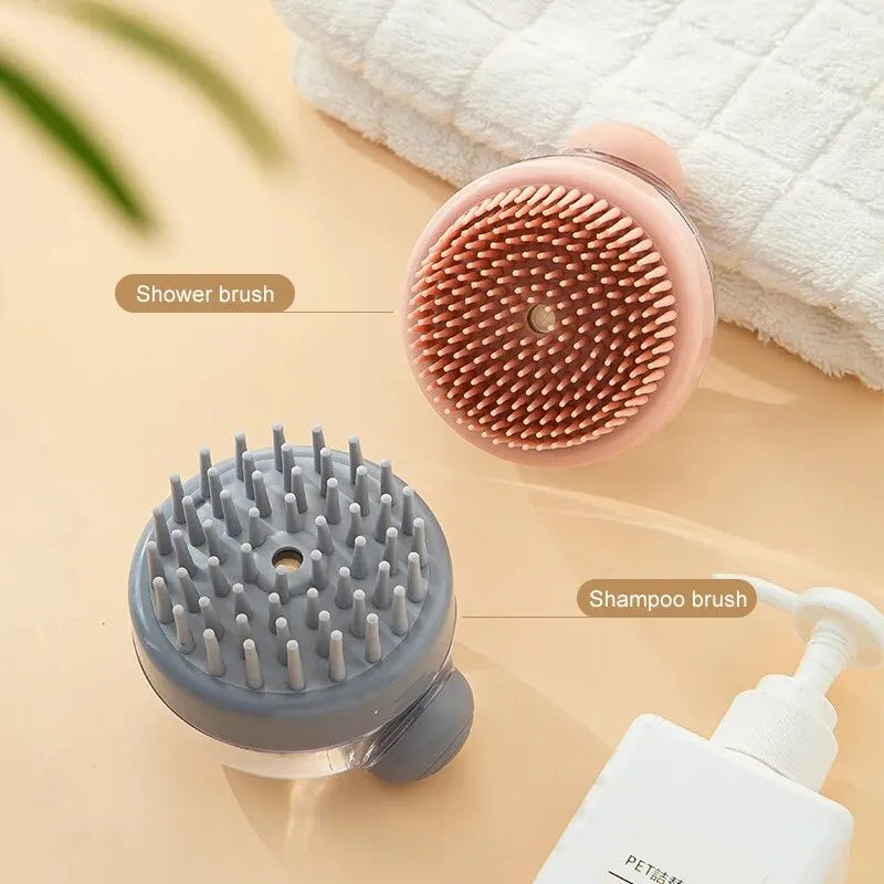 Silicone Pet Bath Brush with Shampoo Dispenser
