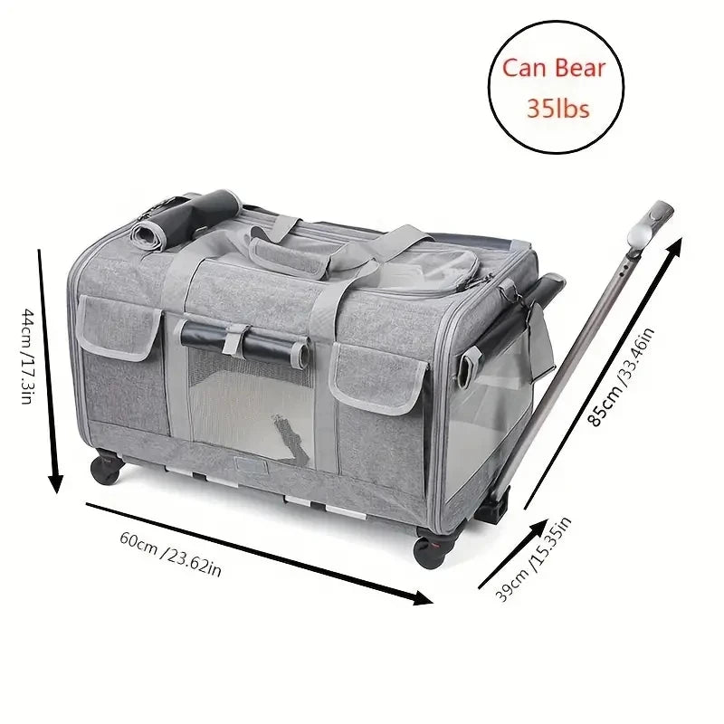 Extra Large Portable Pet Trolley with Detachable Case