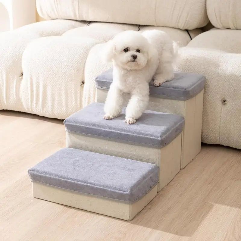 CozyClimb Pet Stairs – Soft, Anti-Slip Steps for Small Dogs & Puppies