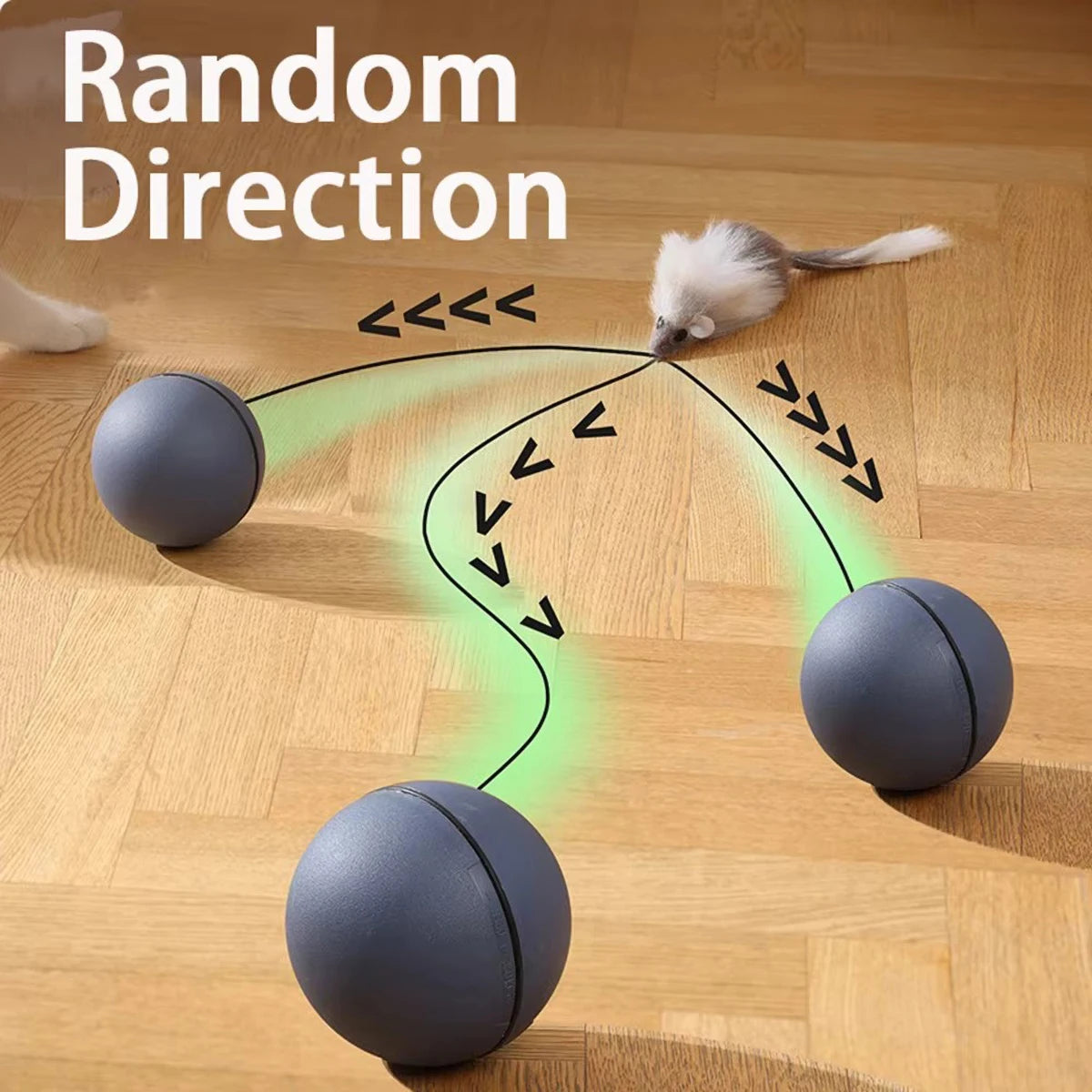 ASmart Interactive Cat Toy with Rolling Balls and Obstacle Avoidance