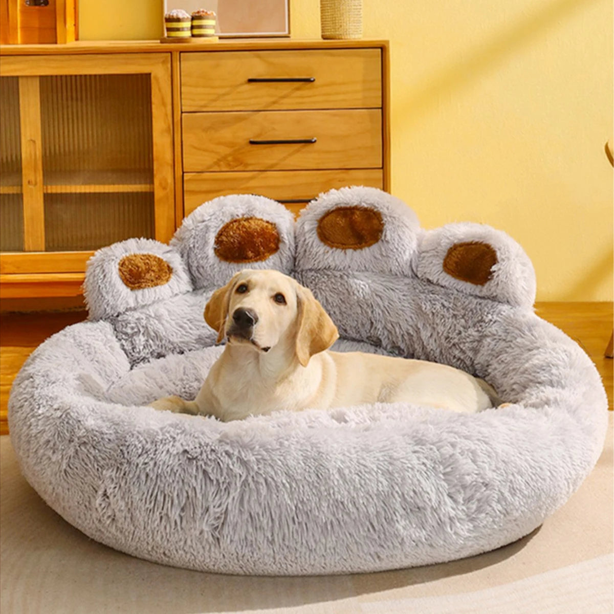 Fluffy Dog & Cat Bed – Cozy Plush Sofa-Style Mat for Pets