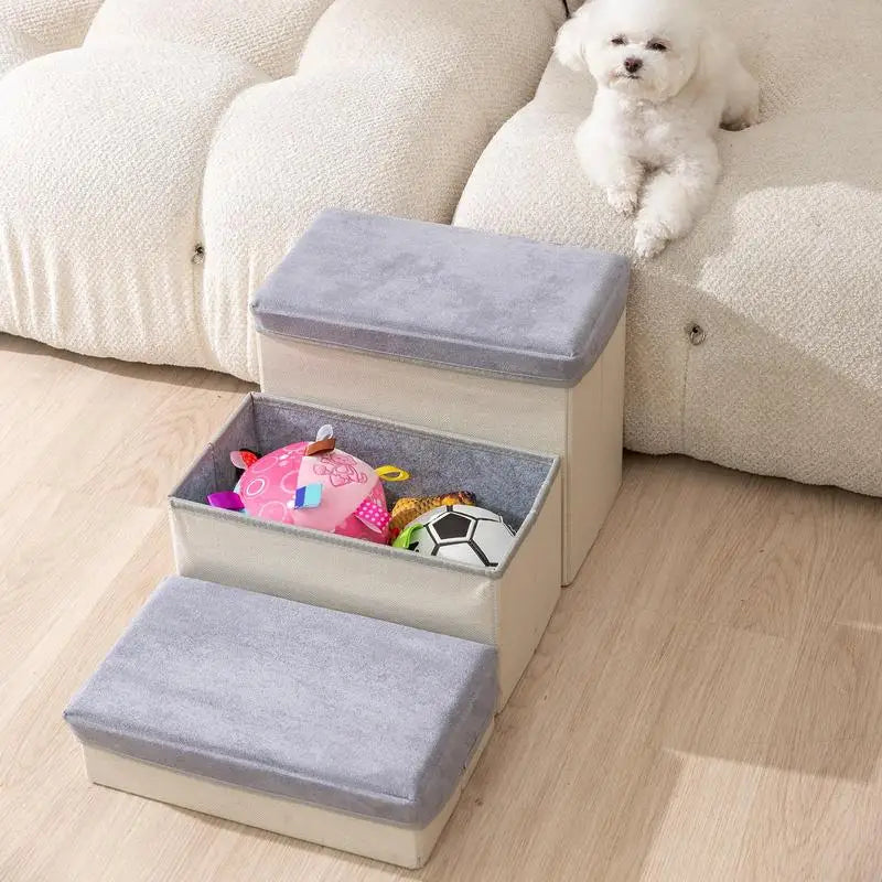CozyClimb Pet Stairs – Soft, Anti-Slip Steps for Small Dogs & Puppies
