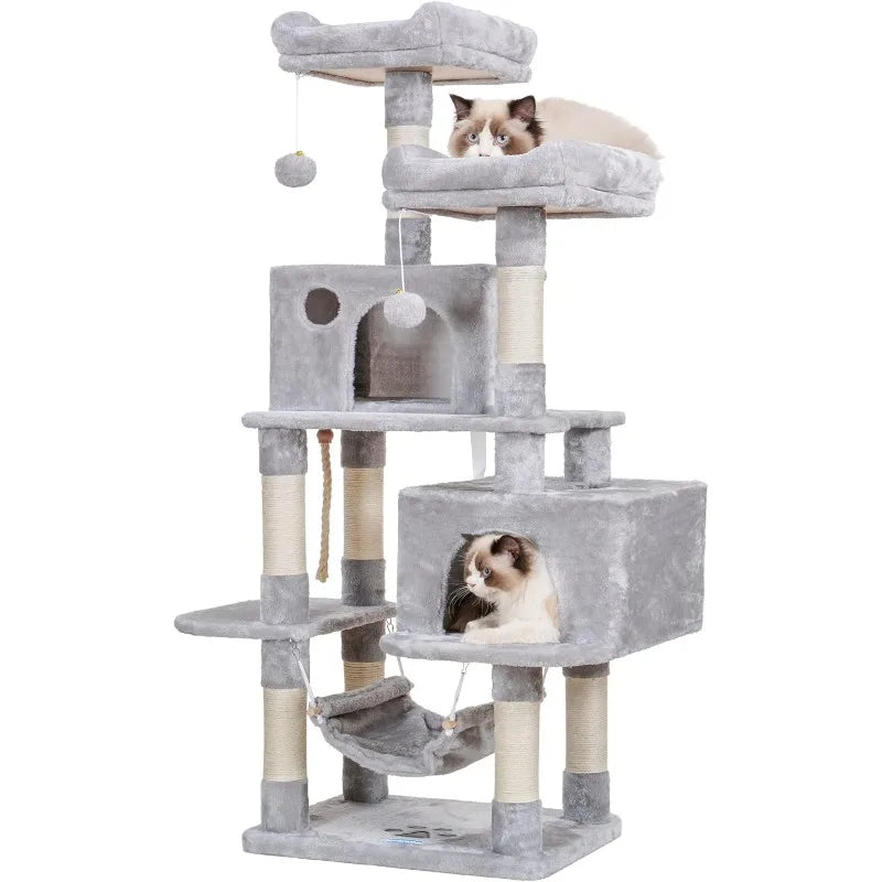 Multi-Level Cat Tree with Scratching Posts, Condos & Hammock