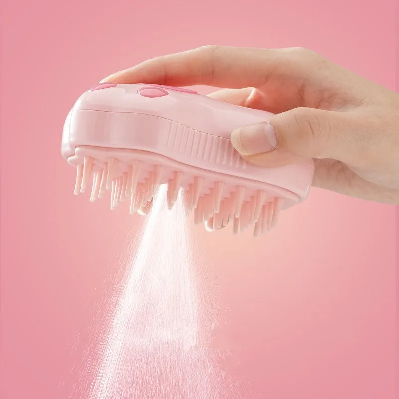 3-in-1 Rotating Cat Grooming Brush with Steam & Self-Cleaning